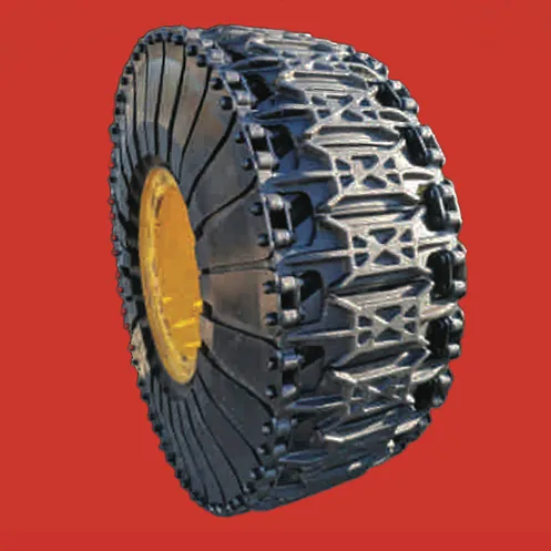 Tire protection chain for heavy equipment